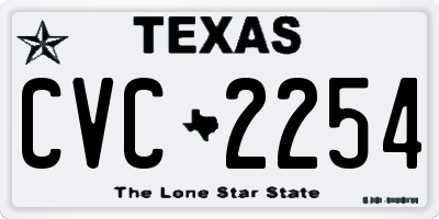 TX license plate CVC2254