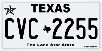 TX license plate CVC2255