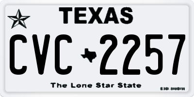 TX license plate CVC2257