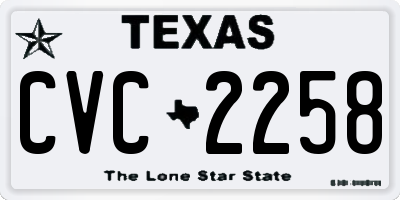 TX license plate CVC2258