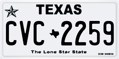 TX license plate CVC2259