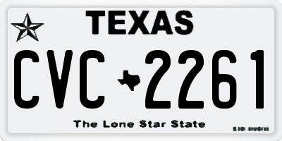 TX license plate CVC2261