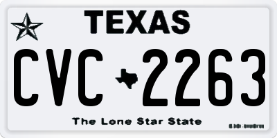 TX license plate CVC2263