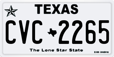 TX license plate CVC2265