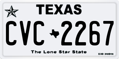 TX license plate CVC2267