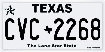 TX license plate CVC2268