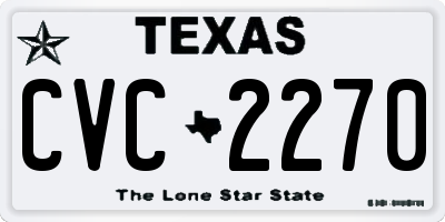 TX license plate CVC2270