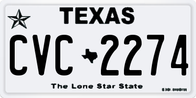 TX license plate CVC2274