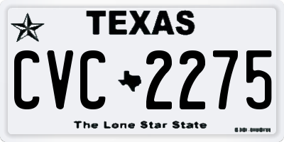 TX license plate CVC2275