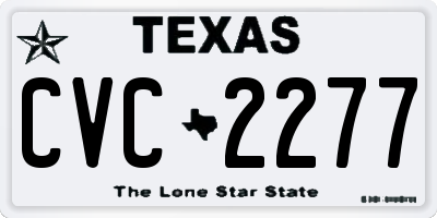 TX license plate CVC2277