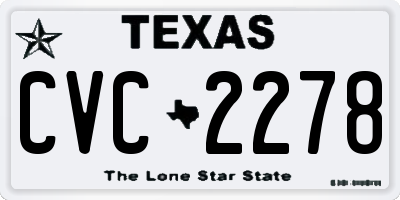 TX license plate CVC2278