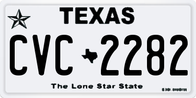 TX license plate CVC2282