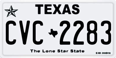 TX license plate CVC2283
