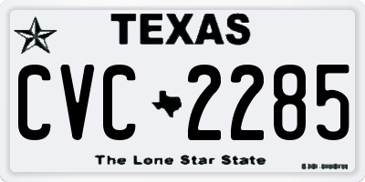 TX license plate CVC2285