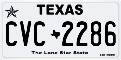 TX license plate CVC2286
