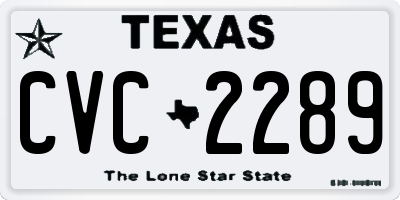 TX license plate CVC2289