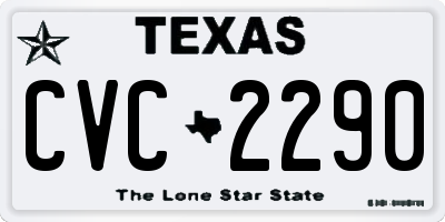 TX license plate CVC2290