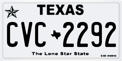 TX license plate CVC2292