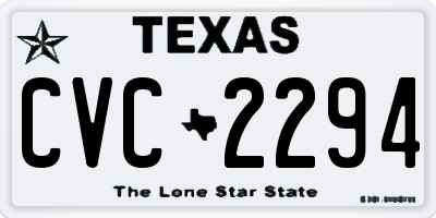 TX license plate CVC2294