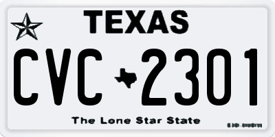 TX license plate CVC2301