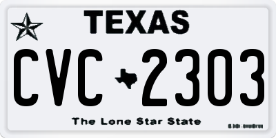 TX license plate CVC2303