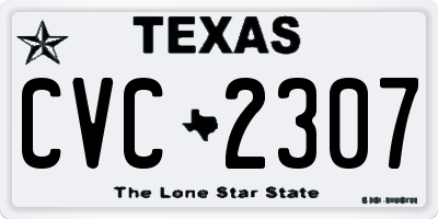 TX license plate CVC2307