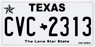 TX license plate CVC2313
