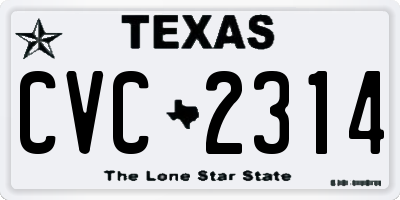 TX license plate CVC2314