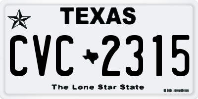 TX license plate CVC2315