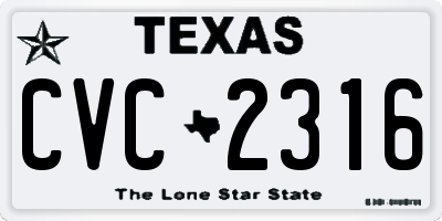 TX license plate CVC2316