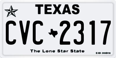 TX license plate CVC2317