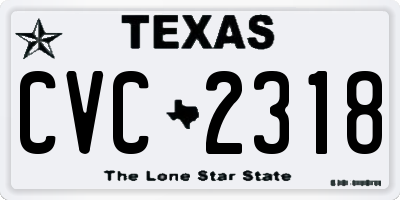 TX license plate CVC2318