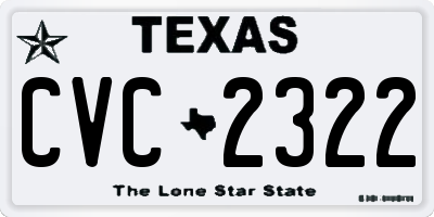 TX license plate CVC2322