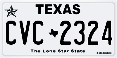 TX license plate CVC2324