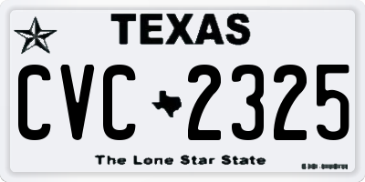 TX license plate CVC2325