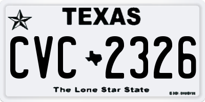 TX license plate CVC2326