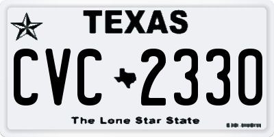 TX license plate CVC2330