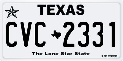 TX license plate CVC2331
