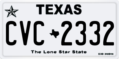 TX license plate CVC2332
