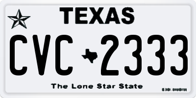 TX license plate CVC2333