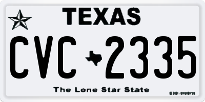TX license plate CVC2335