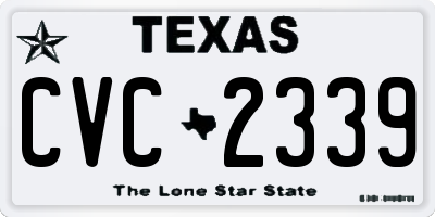 TX license plate CVC2339