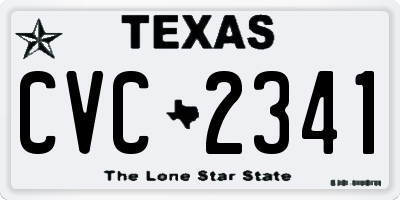 TX license plate CVC2341