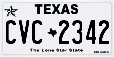 TX license plate CVC2342