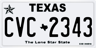 TX license plate CVC2343