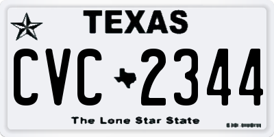 TX license plate CVC2344