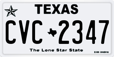 TX license plate CVC2347