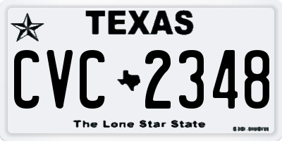 TX license plate CVC2348