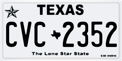 TX license plate CVC2352