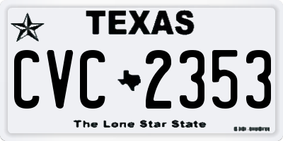 TX license plate CVC2353